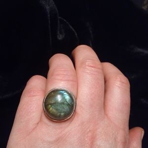 Laboradorite Stone Sterling Ring, 8